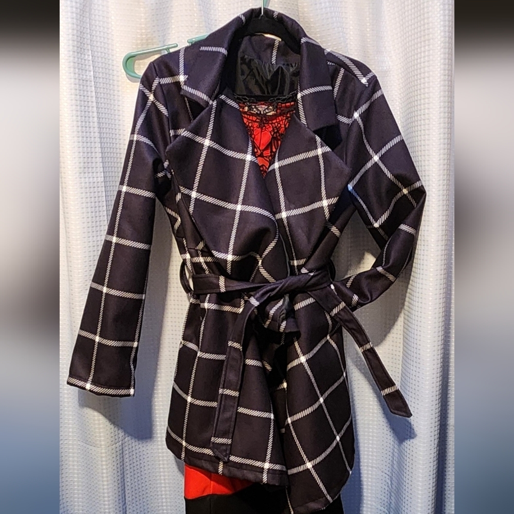 Black and White Wrap Coat